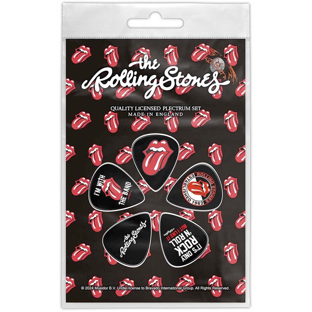 The Rolling Stones - Tongue Plektrum - 5er Set - Schwarz